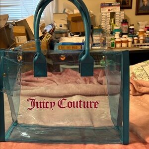 Juicy Couture Transparent Tote with Pink Logo
